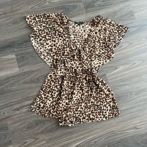 New 🌟 Forever 21 Leopard Print Brown Romper